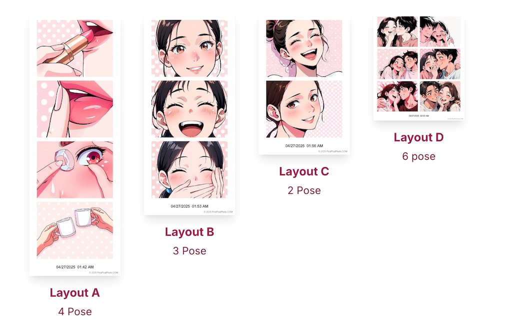 PicaPica Photo Strip Layouts