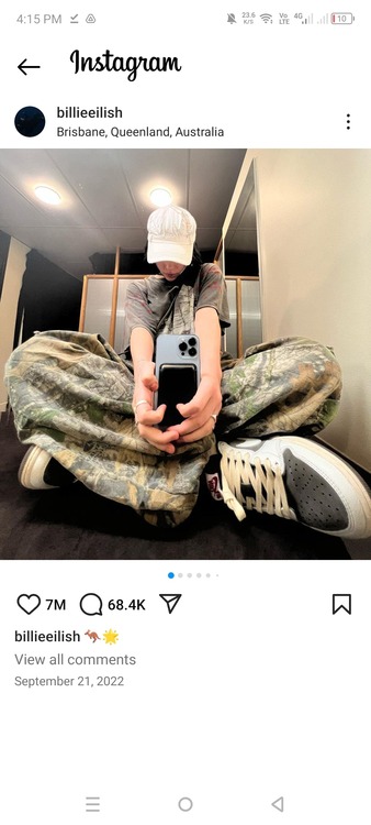 Billie Eilish Mirror Selfie